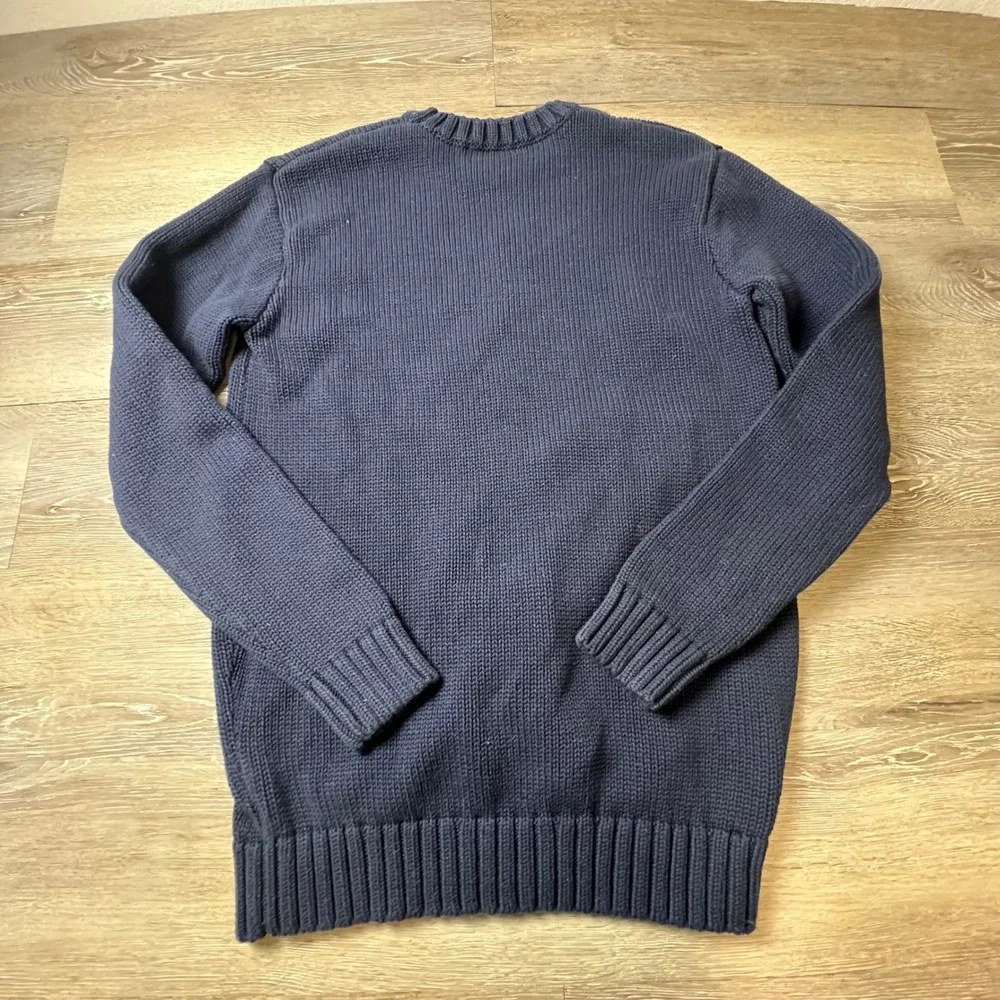 Brandy Melville Sweater Mens XS Navy Blue American Flag Knit Pullover MNJ225